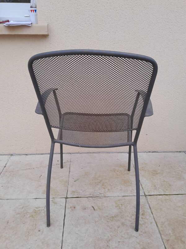 6 fauteuils de jardin vintage en métal
