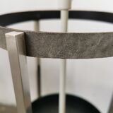 Floor lamp seventies totem, chrome and suede