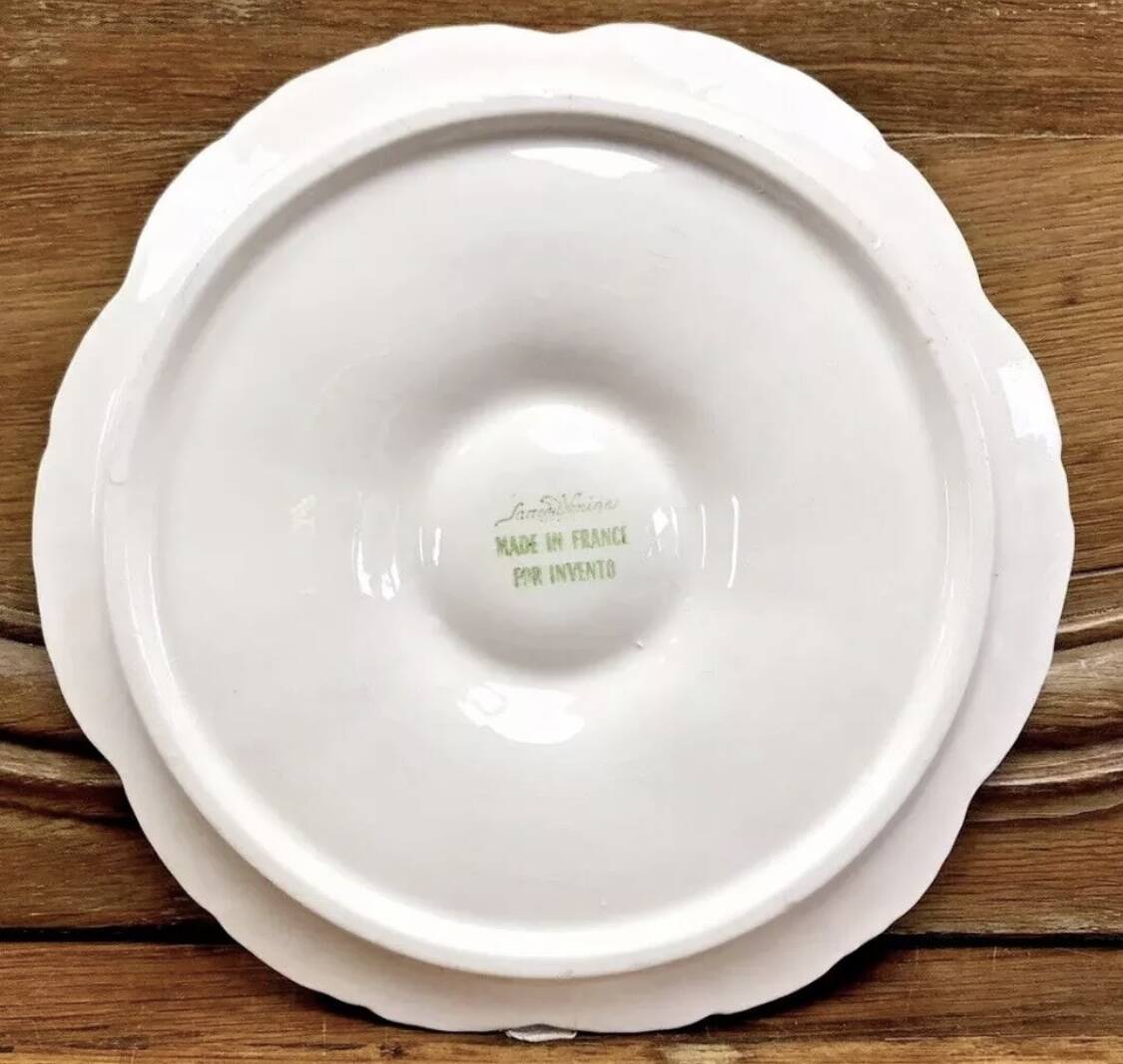 6 assiettes à huîtres blanche barbotine Sarreguemines