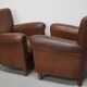 Vintage Dutch Cognac Colored Leather Club Chair, Set of 2