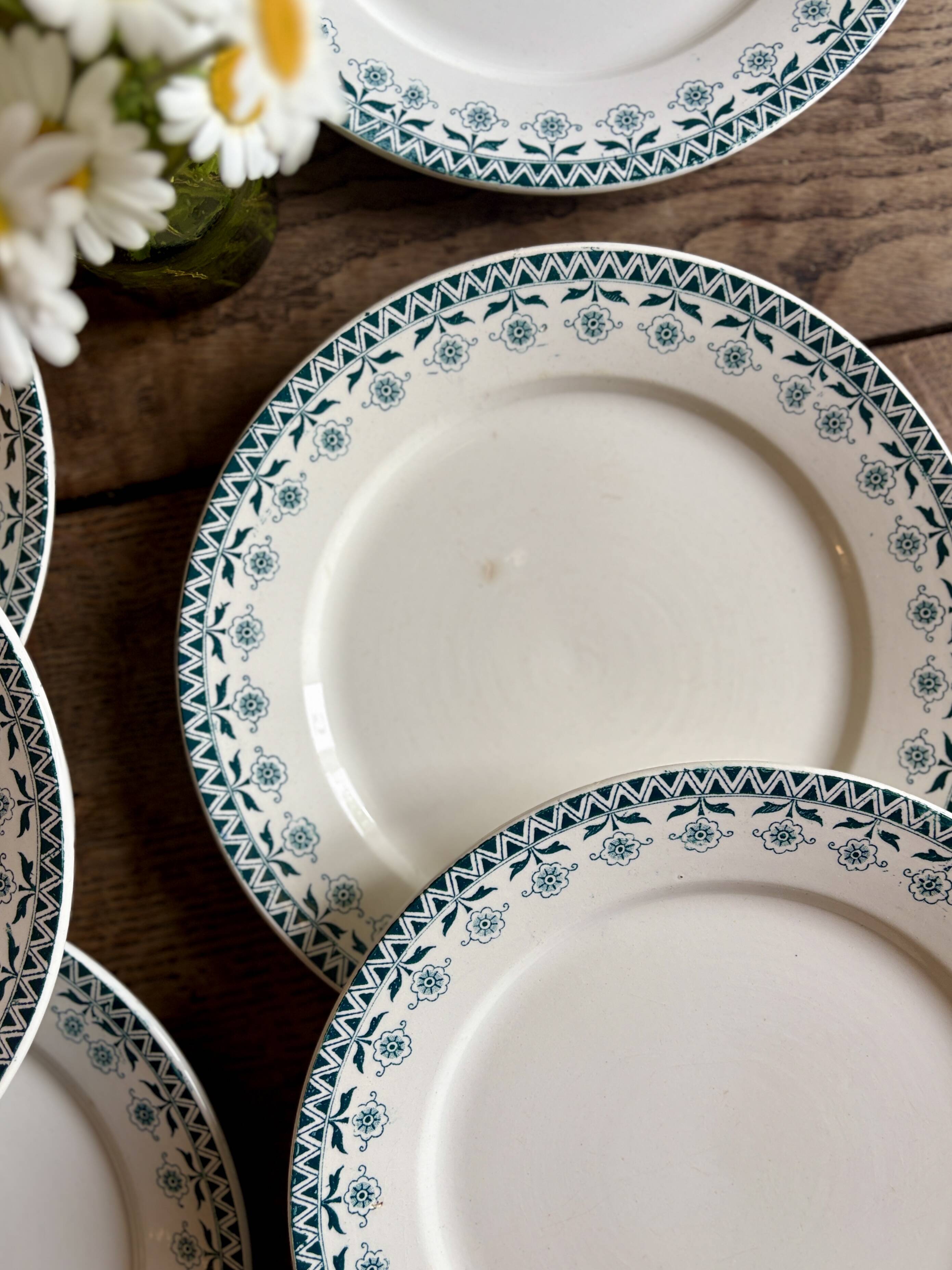 Set of 10 vintage ironstone plates by Henry of Sarreguemines.