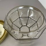 Ceiling Light "Iron Rings" made of Brass and Glass by Glashütte Limburg, Germany, 1970s