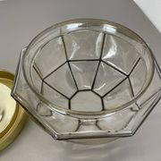 Ceiling Light "Iron Rings" made of Brass and Glass by Glashütte Limburg, Germany, 1970s