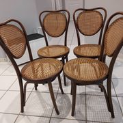 Suite of 4 chairs Bistrot cannage ZMP Radomsko for Thonet 1950s