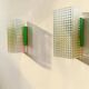Paire d'appliques murales vertes modernes Space Age