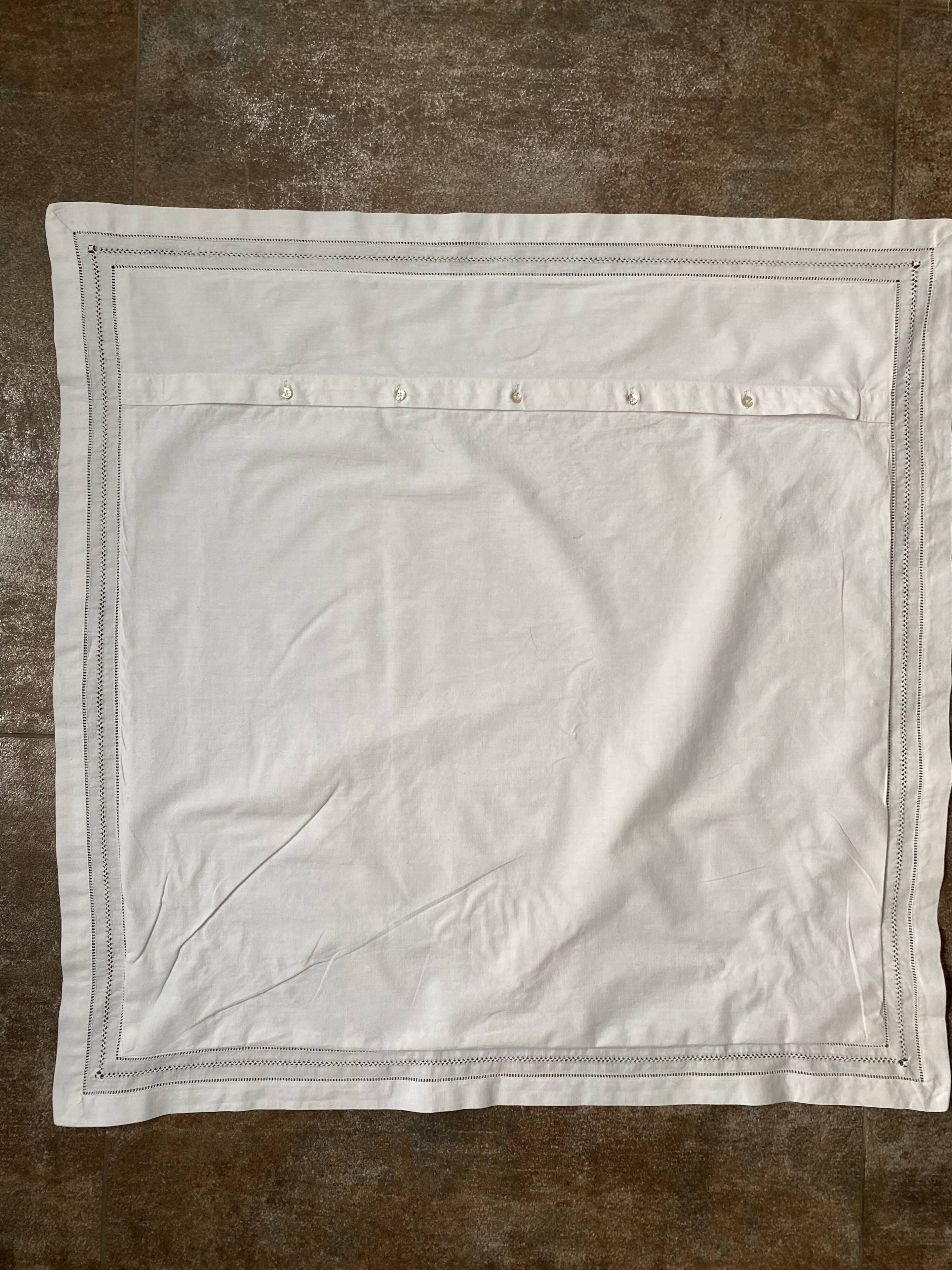 Pair of antique MM embroidered pillowcases