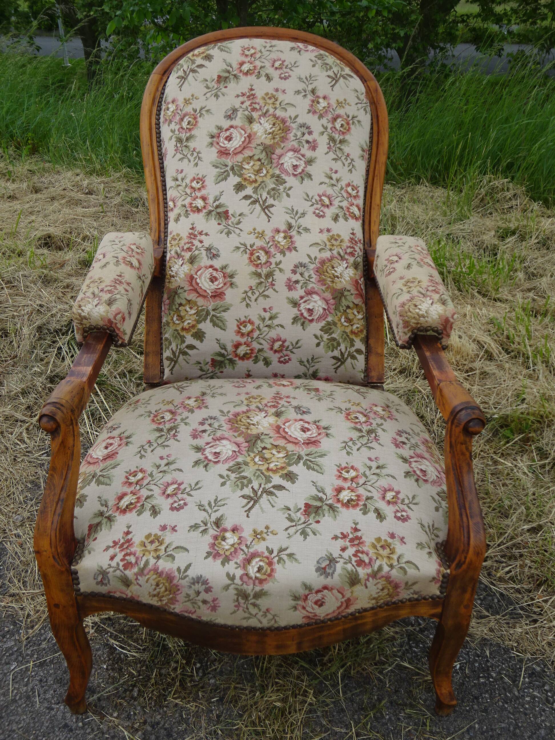 Antique Voltaire armchair with 4-position reclining backrest