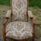 Antique Voltaire armchair with 4-position reclining backrest