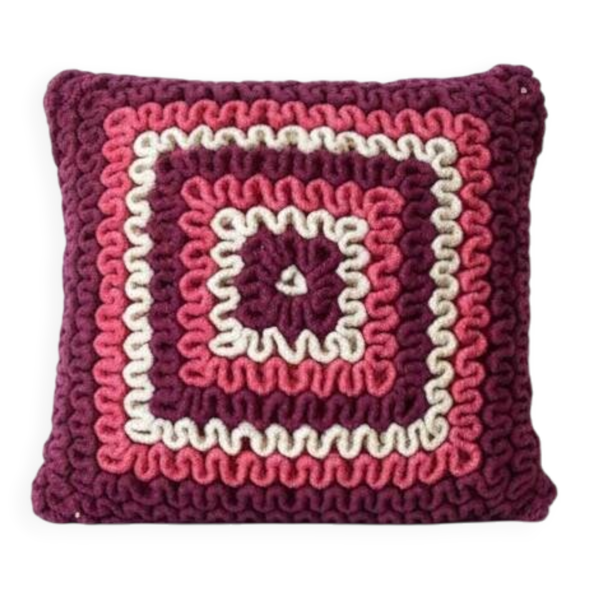Coussin en crochet vintage