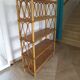 Wooden and rattan bookcase, 1970s-1980s