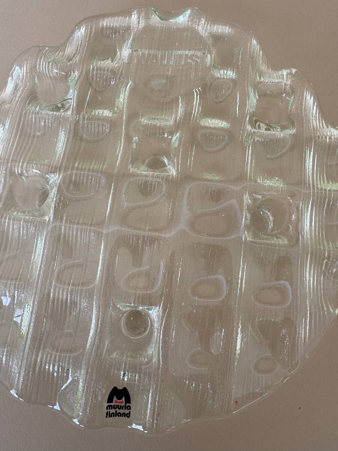 Vintage Mid Century Modern Muurla Glass 6 Place Round Candle Holder, M