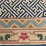 Handmade Blue Wool Chinese Rug- 92x185cm