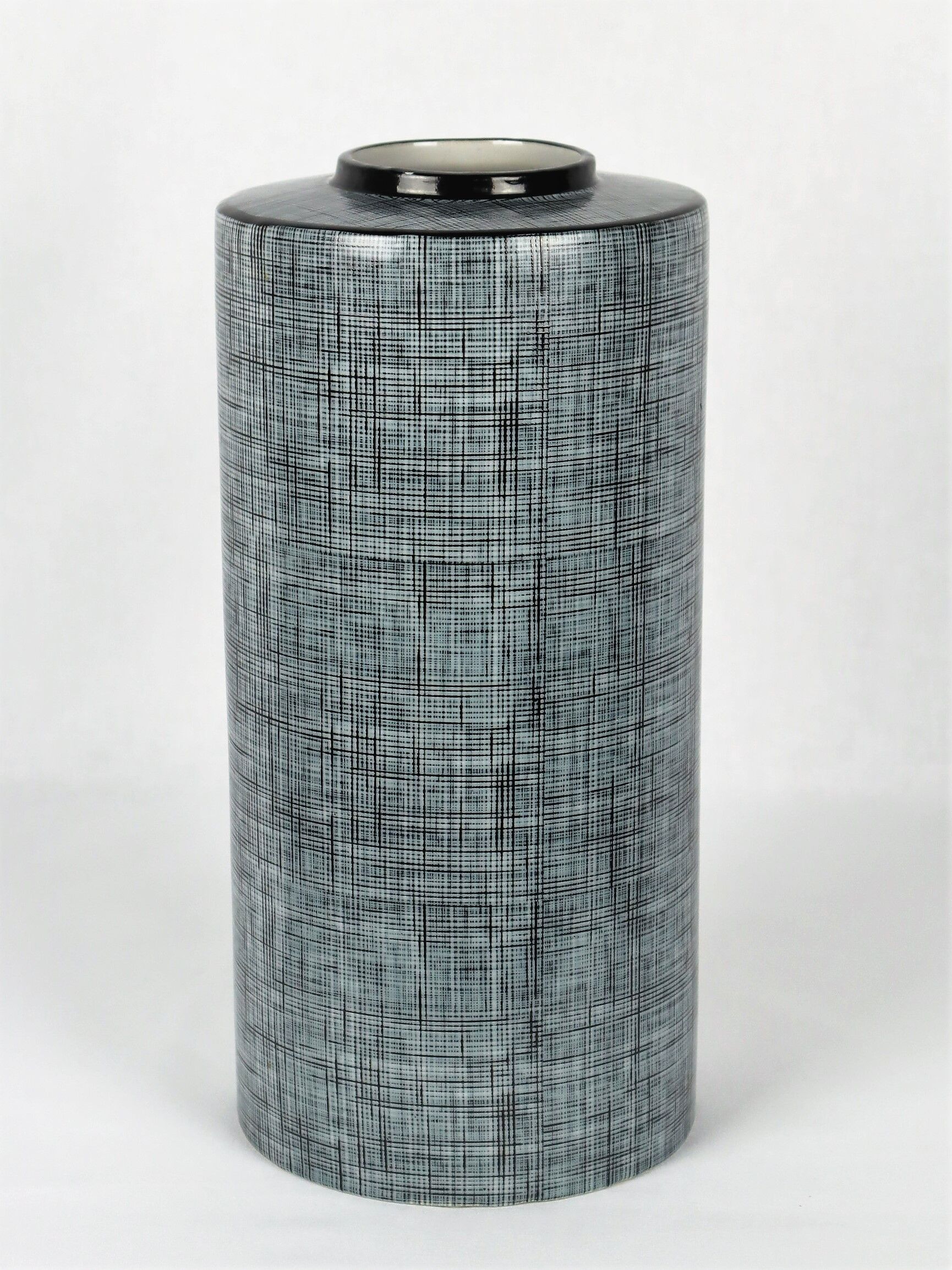 Black and grey porcelain vase by François Bernard