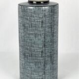 Black and grey porcelain vase by François Bernard