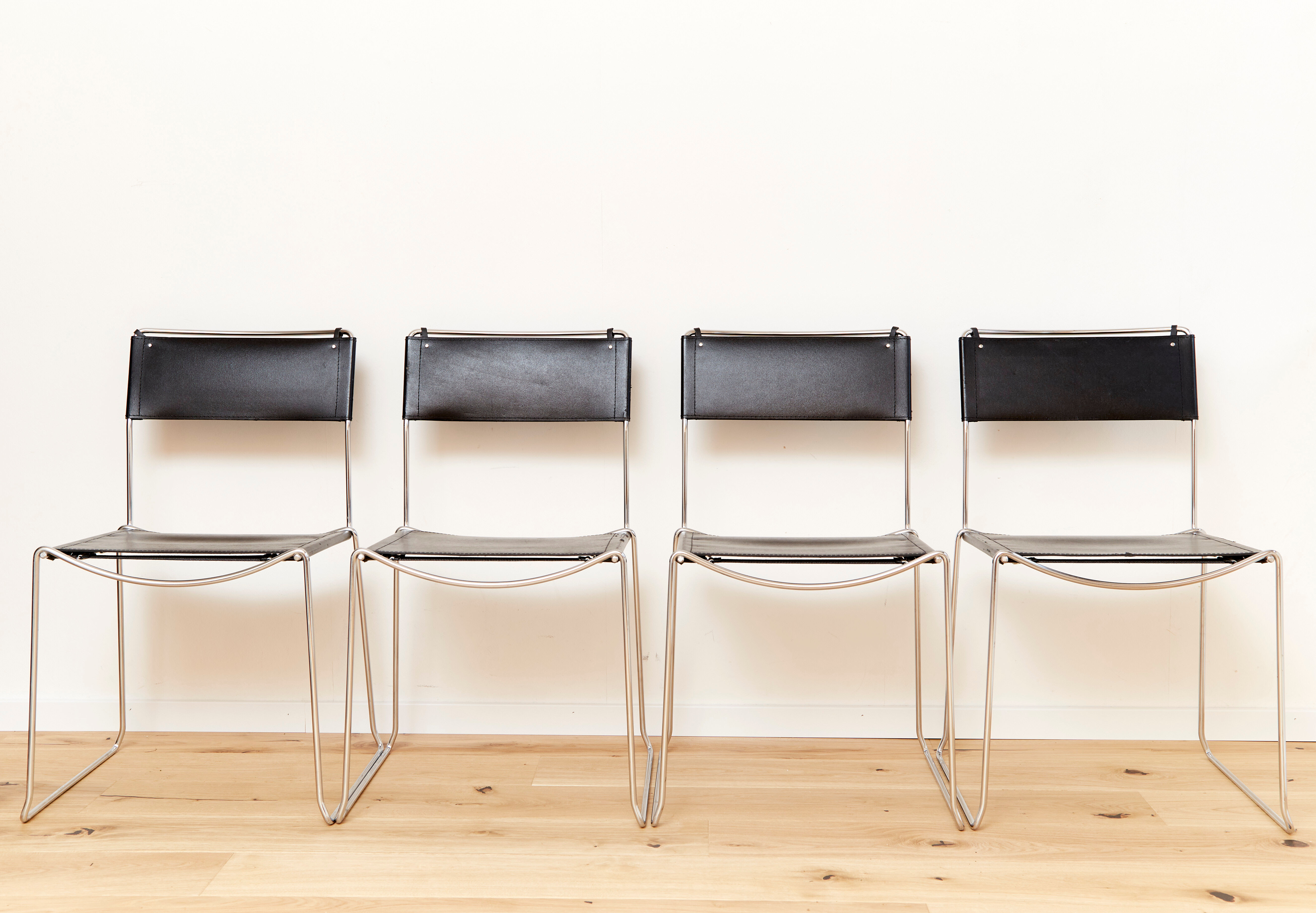 Leather dining chairs by Giandomenico Belotti  for Alias