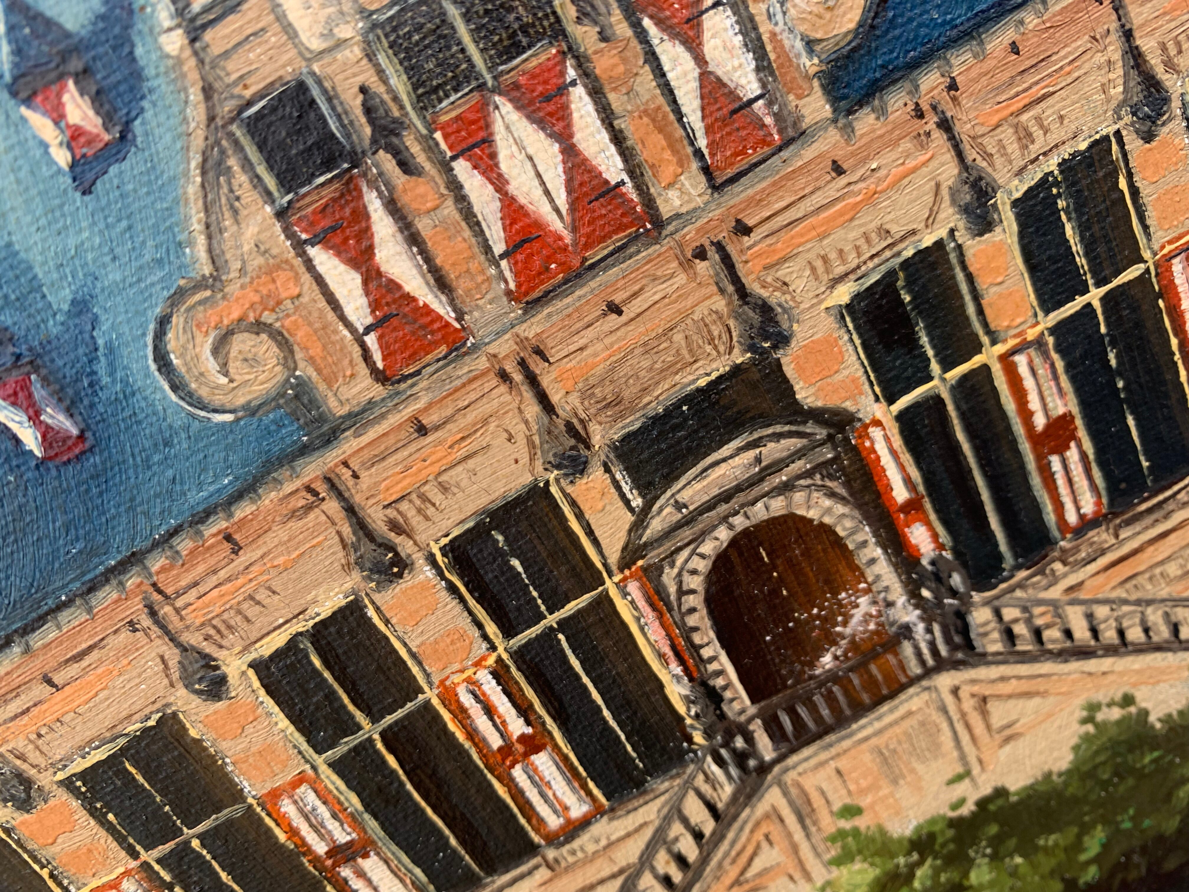 Painting monument architecture netherlands signed by Willem Heytman vintage