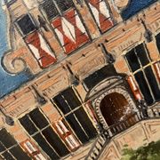 Painting monument architecture netherlands signed by Willem Heytman vintage