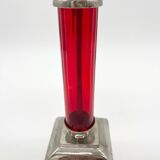 Pair of post-Bauhaus red candlesticks, 1930–50