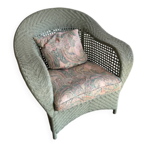Fauteuil lounge en osier - coton