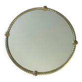 Miroir Vintage en Laiton Torsadé ø 5