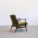 1970 Armchair, Model B-7727 in Long Hair Green Velvet