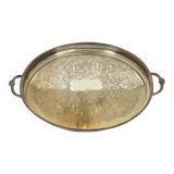 Silver metal serving tray