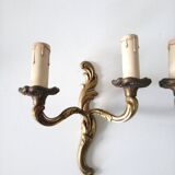 Paire d'appliques en bronze 2 feux -Style baroque