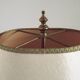 2 Light French Vintage Brass Boulotte Table Lamp With Cream Fabric Shade