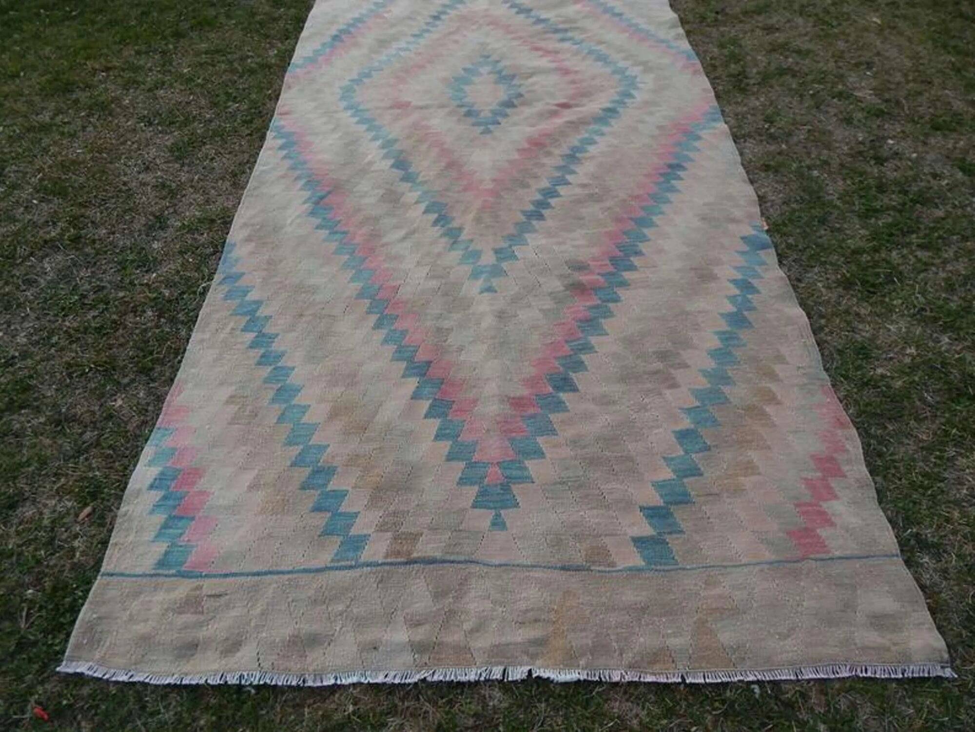 Tapis de couloir turc vintage 144x337 cm
