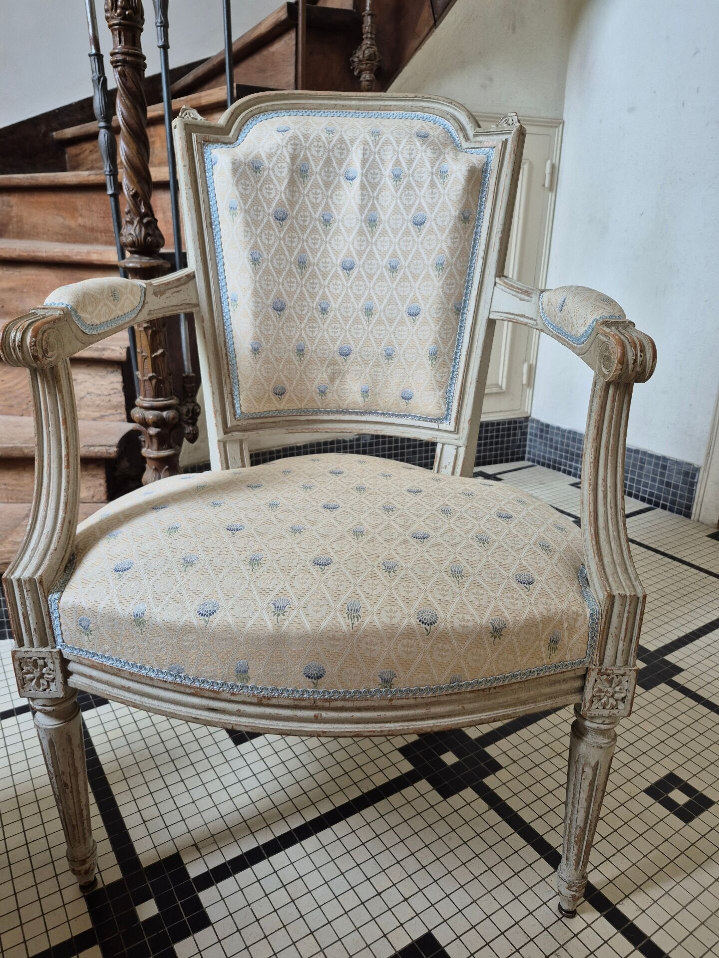 Pair of Louis XVI style armchairs