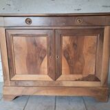 Low cherry wood sideboard with 1 drawer and 2 doors