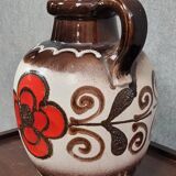 West Germany: Very large glazed ceramic vase - brown
