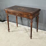 Table à système en marqueterie, style louis xvi – 2ème moitié xixe