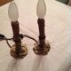 Pair of bronze bedside lamp, 19th