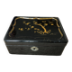 Old black lacquered jewelry box/box with gold Asian décor