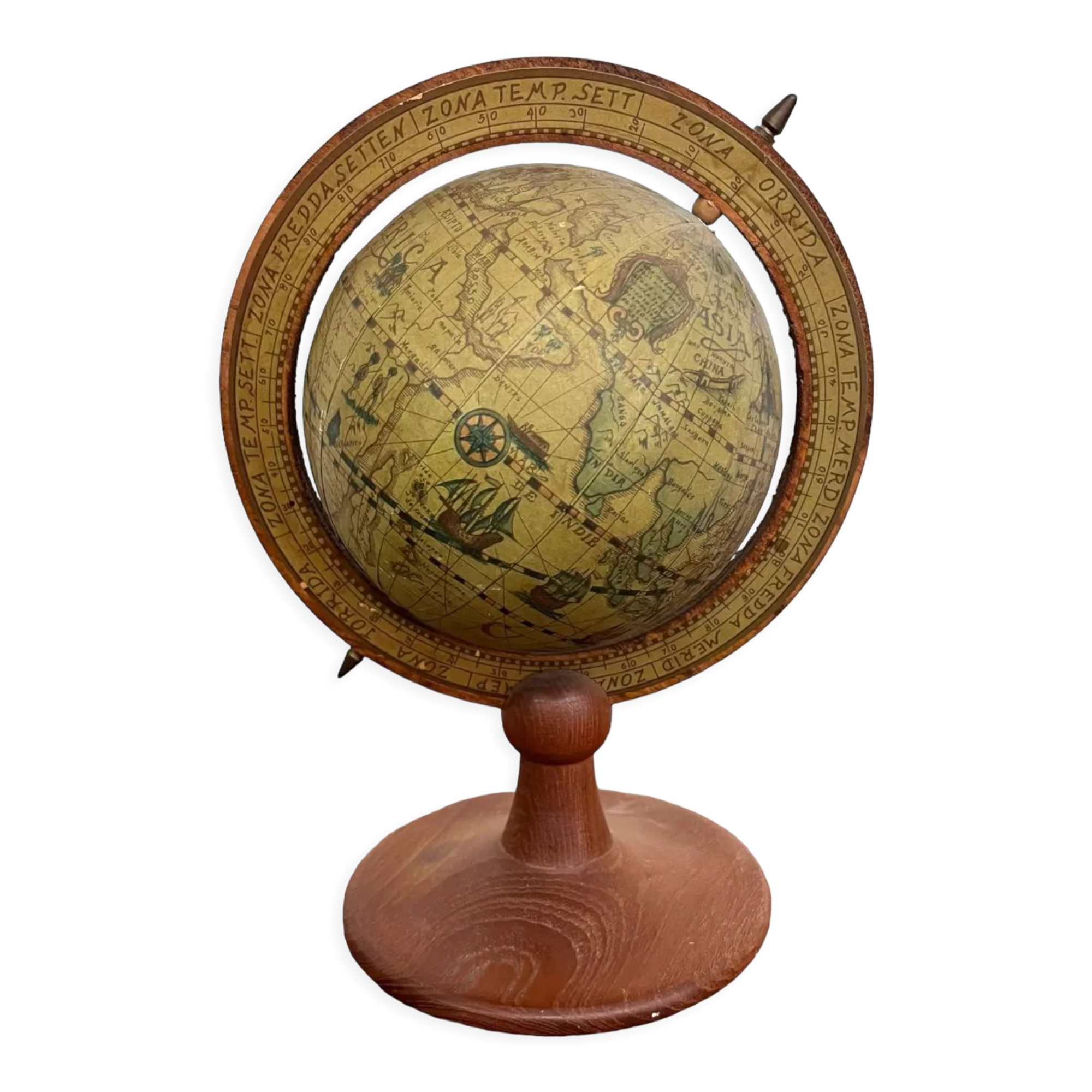 Globe rotatif vintage