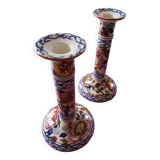 Set of 2 Gien earthenware candlesticks