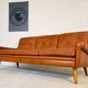 Canapé Svend Skipper vintage danois des années 60 en cuir cognac pour 3 personnes.