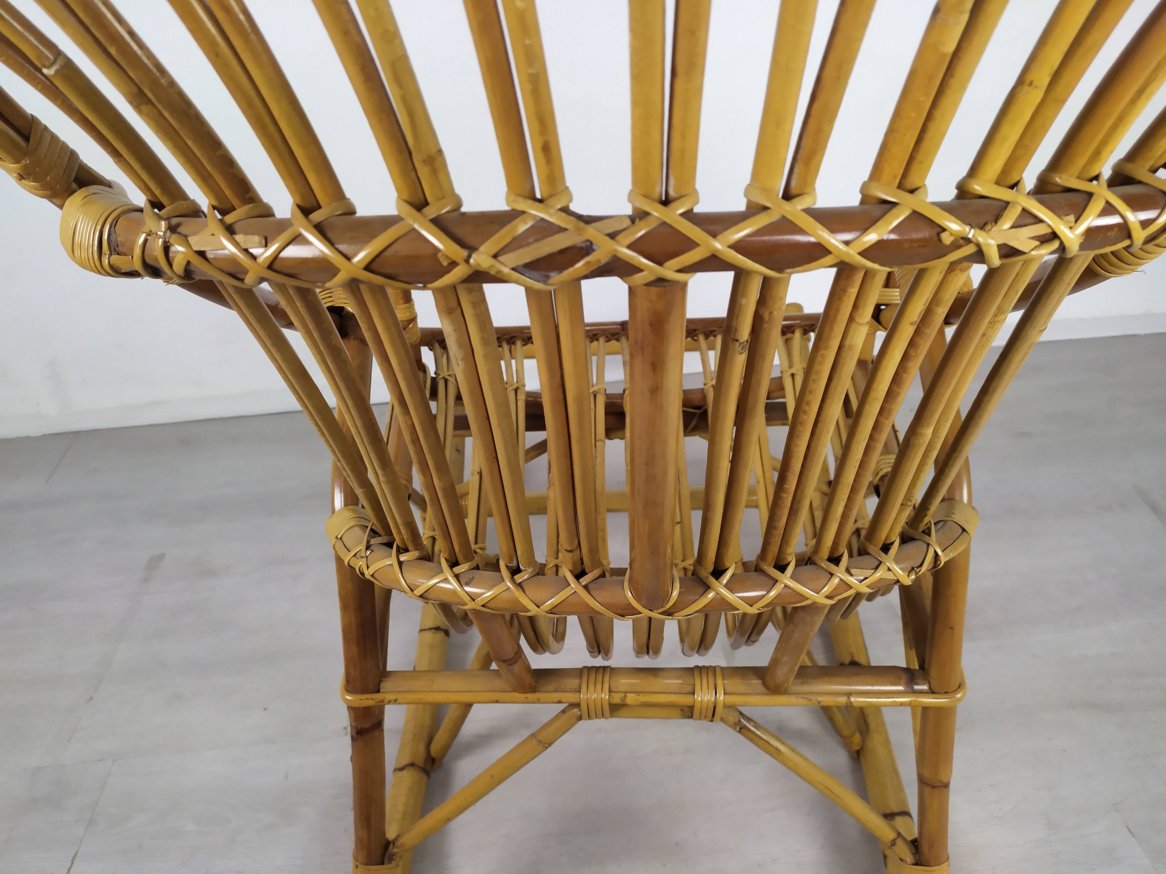 Rocking-flesh rattan vintage