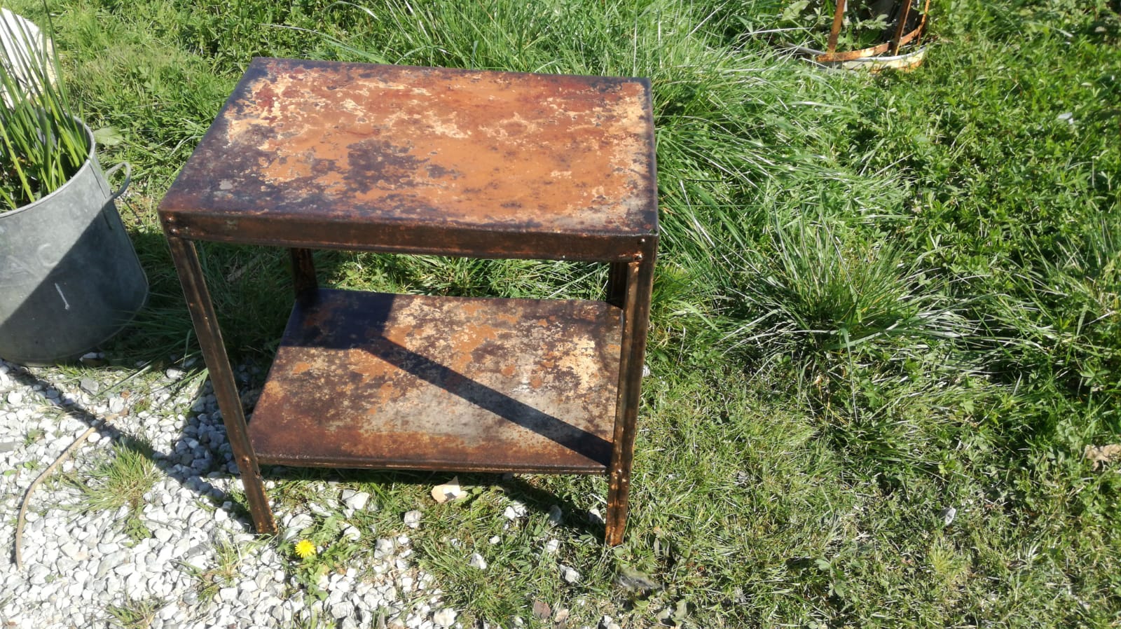 Old workbench, tolix shelf