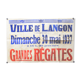 Affiche "Grandes Régates" - Ville de Langon - 1937