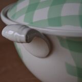 Salins soup tureen, green Croisette model