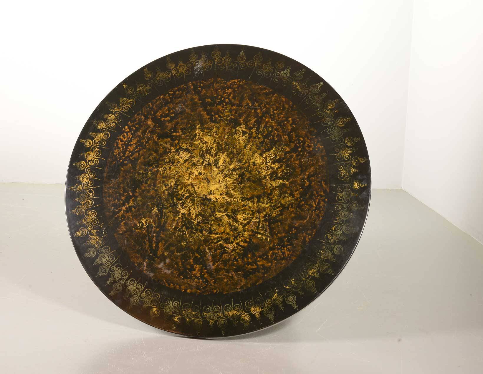 Handpainted Poul Cadovius Coffee Table Design by Susanne Fjeldsoe Mygge 70s