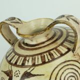italian mid century double-handle ceramic VASE signed vitali handmade 1970s