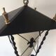 lantern in forged iron, opaline and brass