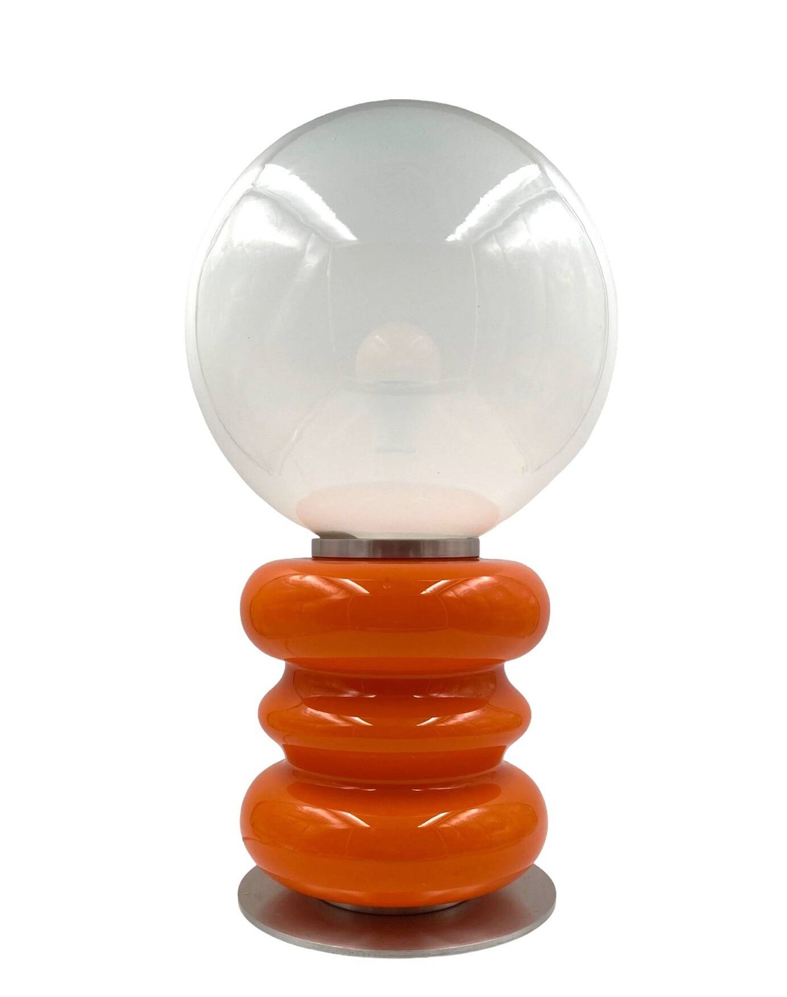 Space Age Orange Murano glass table lamp 1970s