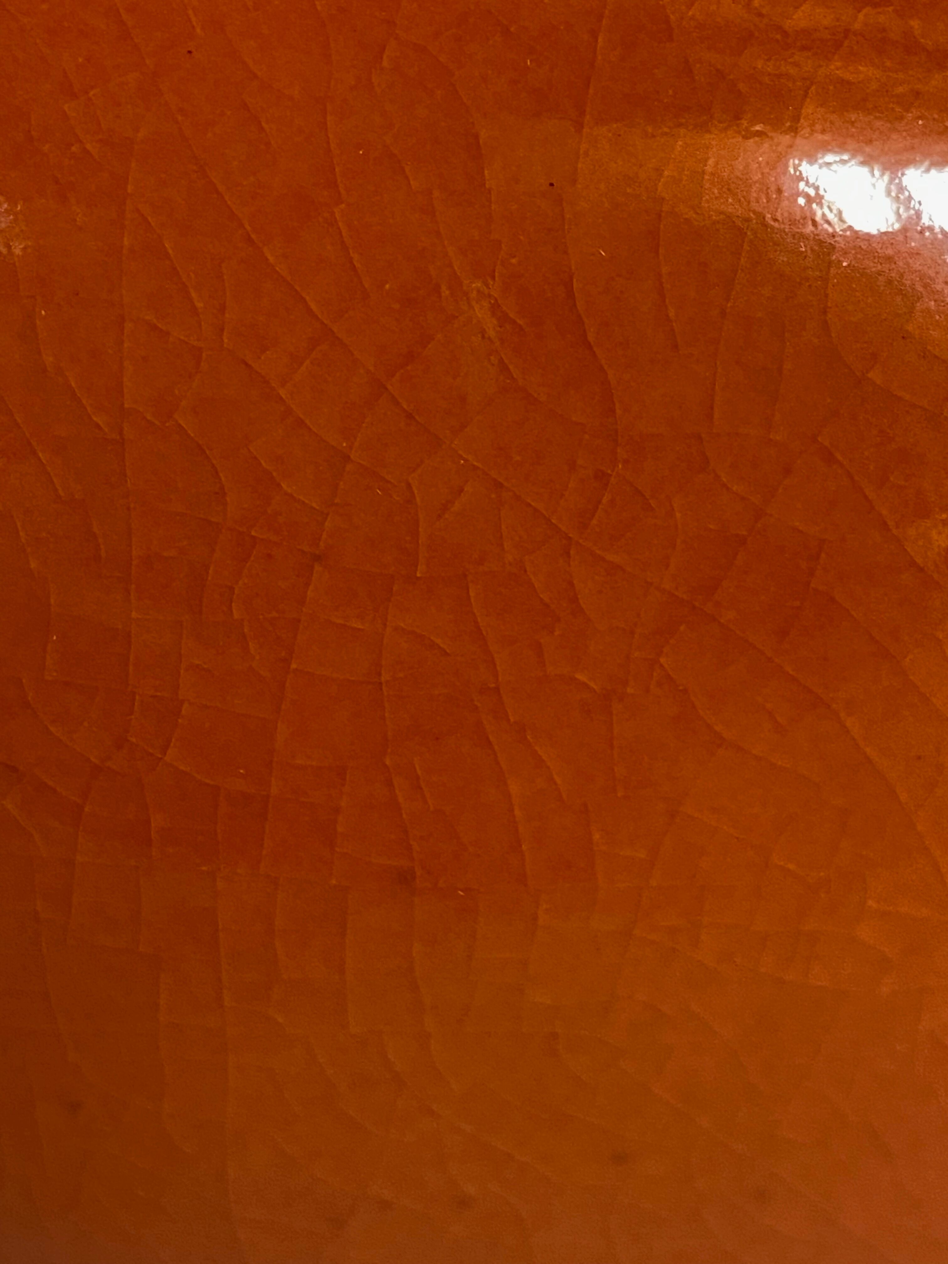 Orange ceramic lamp 1960 1970