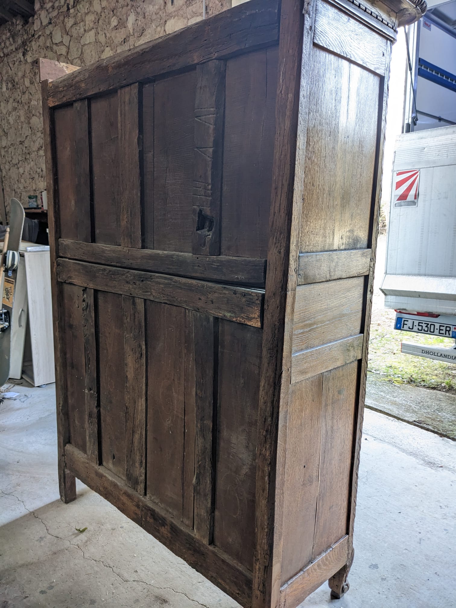 18th century Normandy oak wedding wardrobe