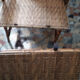 Chaise longue rotin vintage