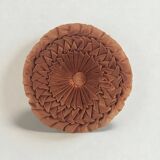 Round pleated velvet cushion